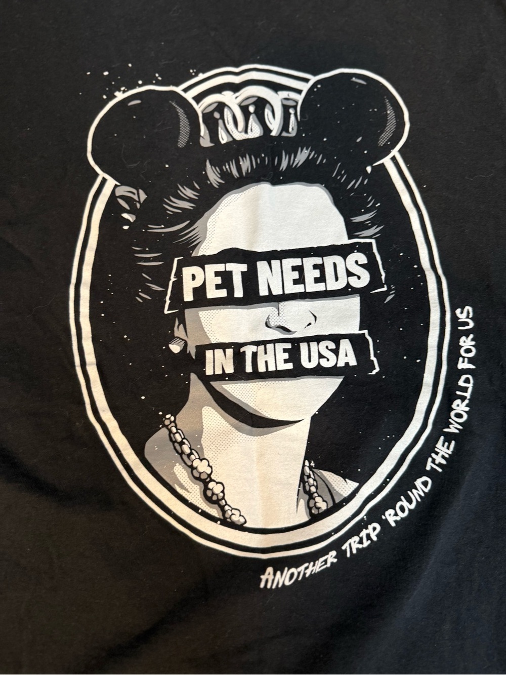 Pet Needs In The USA Tour Band Tee Black Graphic T-Shirt XL Punk Rock Gildan - Picture 1 of 9